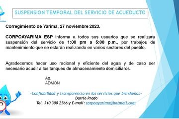Suspensión temporal del servicio