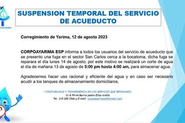 SUSPENSION TEMPORAL DEL SERVICIO