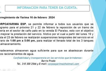 PROGRAMACION DE SUSPENSION TEMPORAL DEL SERVICIO