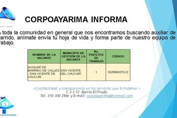 vacante auxiliar de barrido