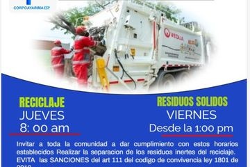HORARIOS DE RECOLECCION DE RESIDUOS