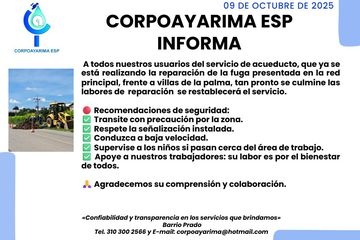 FUGA EN LA RED PRINCIPAL FRENTE A VILLA DE LA PALMA