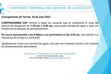 SUSPENSION TEMPORAL DEL SERVICIO